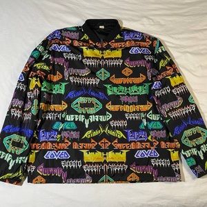 AUTH Gucci Metal Mix Print gg Windbreaker jacket size 54